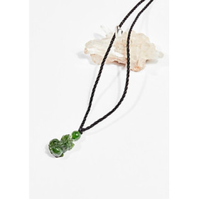 Dây chuyền phong thủy đá ngọc bích tỳ hưu 2cm mệnh hỏa , mộc - Ngọc Quý Gemstones