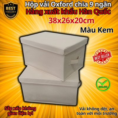 Bộ hộp vải đựng đồ 9 ngăn và 16 ngăn mã HQ4 - Combo hộp vải đựng quần áo chia ngăn gọn gàng tiện lợi chất vải Oxford cao cấp