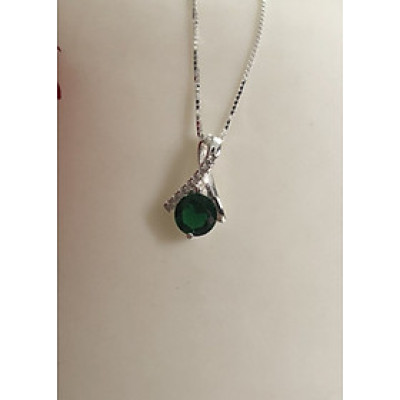 Bộ dây chuyền liền mặt trang sức bạc Ý S925 Bạc xinh Huệ Ngân- Giọt sương PP1712-XN