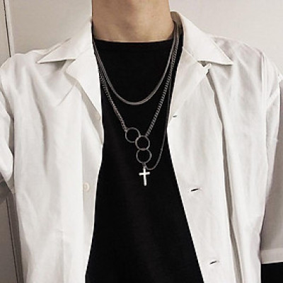 Dây chuyền mặt chữ thập phong cách retro hip hop