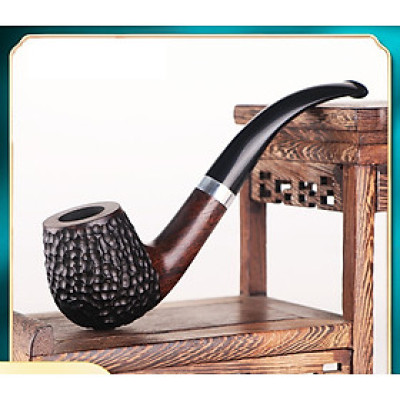 Tẩu thuốc gỗ mun cao cấp - họa văn giao ngẫu nhiên 