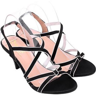 Giày Sandal Nữ Cao Gót Huy Hoàng HT7057 - Đen
