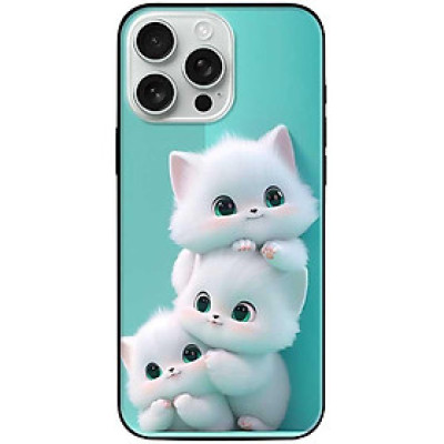 Ốp lưng cho iPhone 14 - iPhone 14 Plus - iPhone 14 Pro - iPhone 14 Pro Max - Ba Chú Mèo Trắng - Hàng Chính Hãng