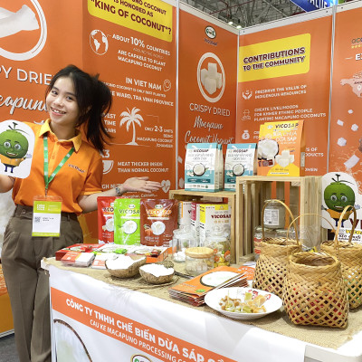 Kẹo dừa sáp VICOSAP vị cà phê muối kẹo mềm dẻo ít đường đặc sản Trà Vinh hộp 100g