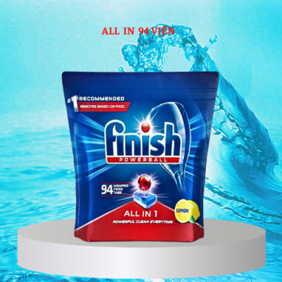 Viên rửa chén bát Finish All In One 90 viên hương chanh 