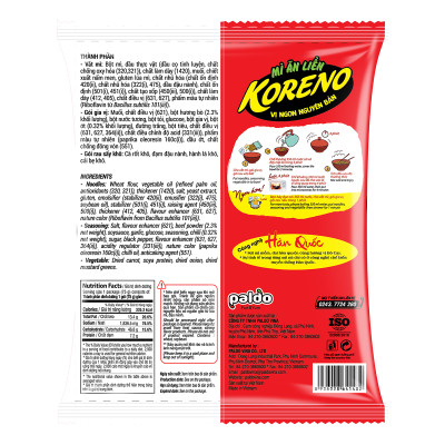 Thùng 30 Gói Mì Ăn Liền Koreno Vị Bò Cay 75g