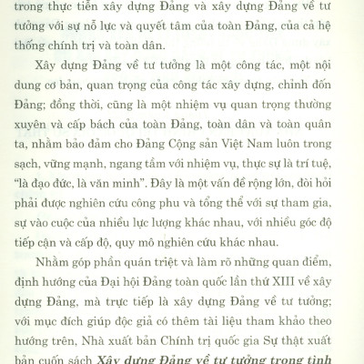 Xây Dựng Đảng Về Tư Tưởng Trong Tình Hình Mới - Những Vấn Đề Lý Luận Và Thực Tiễn Cấp Bách