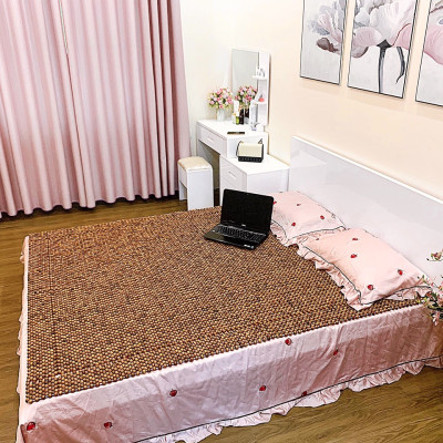 Chiếu Hạt Gỗ Hương Cao Cấp - Kích Thước 2,2mx2m hạt 1.8cm ( video , hình thật )