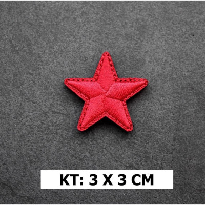 Patch_velcro miếng dán thêu hình ngôi sao 3D trang trí quần áo_ba lô_mũ nón