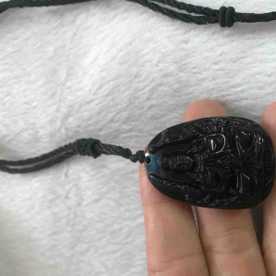 MẶT DÂY CHUYỀN THIÊN THỦ ĐÁ ĐEN SIZE NHỎ NỮ TUỔI TÝ MỆNH THỦY MỘC