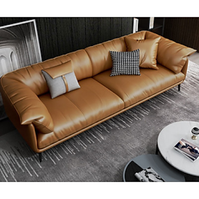 Sofa băng tay bọc da cao cấp Juno Sofa HDCT-10