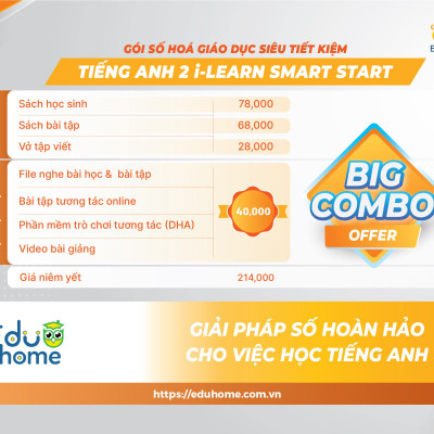Tiếng Anh 2 i-Learn Smart Start - Gói số hóa giáo dục siêu tiết kiệm (SB, WB, NB, Digital Pack)