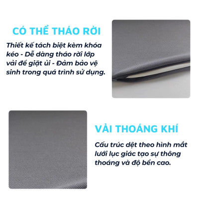 Đệm ngồi cao su non tổ ong và vải tản nhiệt DandiHome cho ghế công thái học