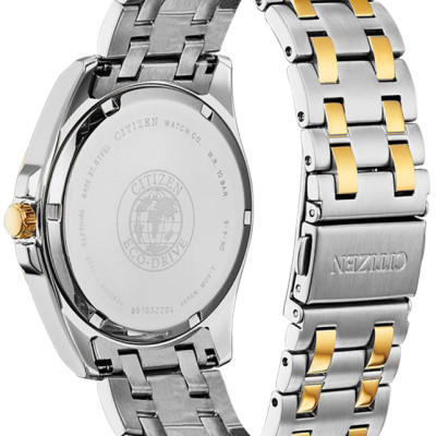 Đồng Hồ Nam Citizen Đính Kim Cương Dây Kim Loại Máy Eco-Drive BM7107-50E - Mặt Đen (Sapphire)