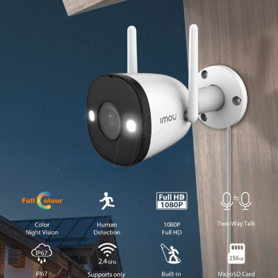 Camera Wifi thân cố định ngoài trời full color 2.0MP IMOU IPC-F26FEP - Hàng chính hãng