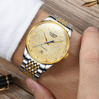 Đồng hồ nam chính hãng KASSAW K878-2 Kính sapphire ,chống xước,Chống nước 50m,Bảo hành 24 tháng,Máy cơ (Automatic),Dây da Kim loại Thép không gỉ 316L