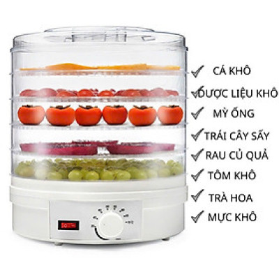 Máy sấy thực phẩm gia đình sấy khô siêu nhanh sấy hoa quả thịt cá tôm mực cực tiện