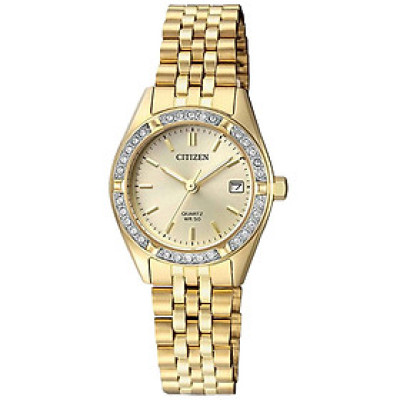 Đồng Hồ Nữ Citizen Đính Đá Swarovski Dây Thép Không Gỉ EU6062-50P - Mặt Vàng