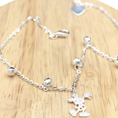 Lắc Chân Nữ Bạc Ý Bạc Hiểu Minh LC144 Chuột Micky