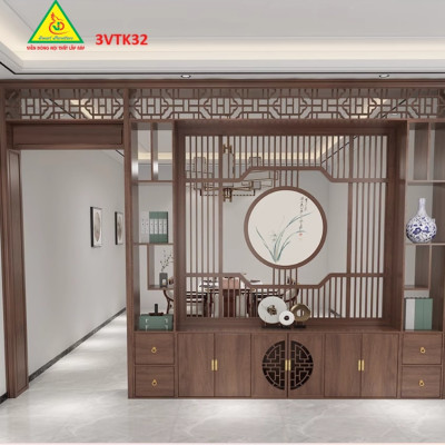Vách ngăn phòng khách , vách ngăn phòng khách hiện đại 3VTK32 - Nội thất lắp ráp Viễn Đông Adv