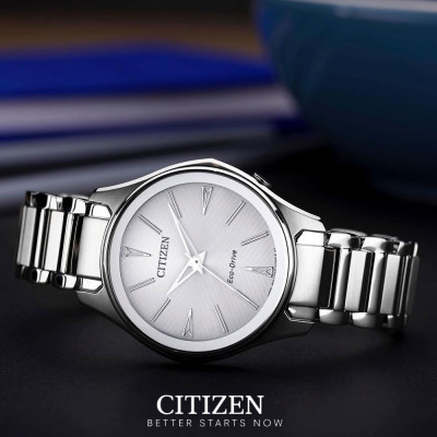 Đồng Hồ Nữ Citizen Dây Thép Không Gỉ EM0597-80A - Mặt Trắng