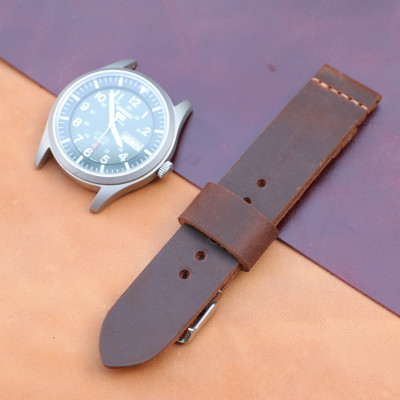 Dây đồng hồ da bò sáp handmade