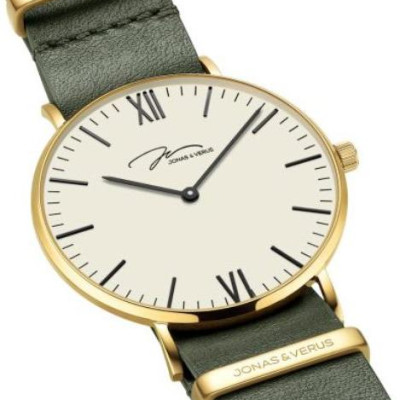 Đồng hồ đeo tay Nam hiệu JONAS & VERUS Y01646-Q3.GGXLN, Máy Pin (Quartz), Kính Sapphire, Dây da Italy