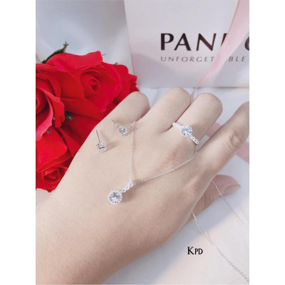 Bộ trang sức bạc đính đá nhỏ xinh MS134