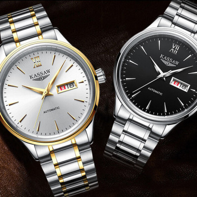 Đồng hồ nam chính hãng Kassaw K883-2 hàng mới 100% ,kính sapphire chống nước,chống xước,máy cơ (Automatic),mặt đen dây kim loại thép không gỉ 316L ,kiểu dáng đơn giản ,size mặt to 42mm