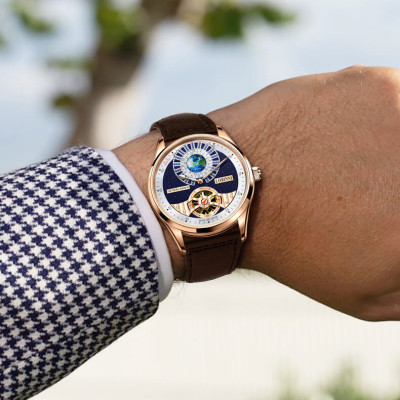 Đồng Hồ Nam LOBINNI No.16038-1 Chính Hãng Fullbox BH 24T Chịu Nước 50m Kính Chống Xước Dây Da Cao Cấp (Máy Cơ Tự Động)