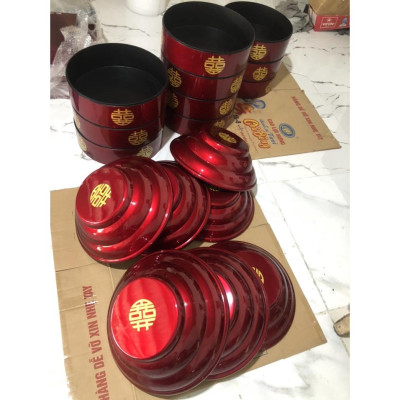 Mâm quả sơn mài cao cấp Thanh Bình Lê các loại quả vuông, tròn, trái tim và lục giác