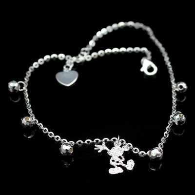 Lắc Chân Nữ Bạc Ý Bạc Hiểu Minh LC144 Chuột Micky