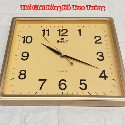 Đồng Hồ Treo Tường Cao Cấp EASTAR Mặt VÀNG Viền MỎNG – Máy KIM TRÔI – Số Nổi 3D – Tặng Pin Maxell – BH 1 Năm