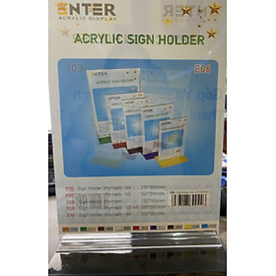 Bảng Menu A4 Mica Đế Đen