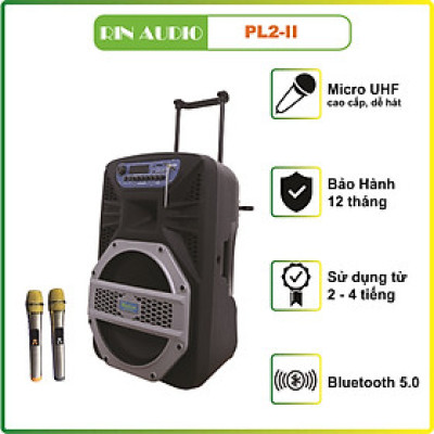 Loa kéo di động karaoke Rinton PL2-II 400W (có bình) - Hàng chính hãng