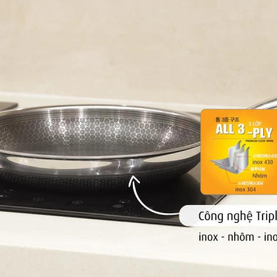 Chảo chiên iNox Blackcube Imat 30cm