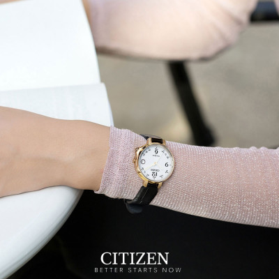 Đồng Hồ Nữ Citizen Kết Nối Bluetooth Dây Da EE4022-16A - Mặt Trắng 