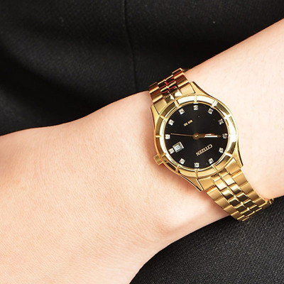 Đồng Hồ Nữ Citizen Đính Đá Swarovski Dây Thép Không Gỉ EU6042-57E - Mặt Đen