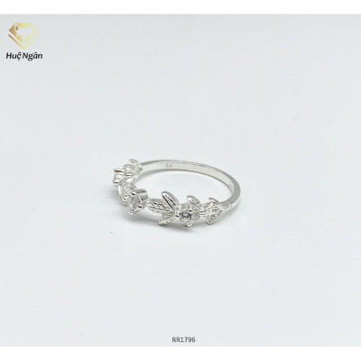 Nhẫn bạc Ý 925 Huệ Ngân - Lá xinh RR1796