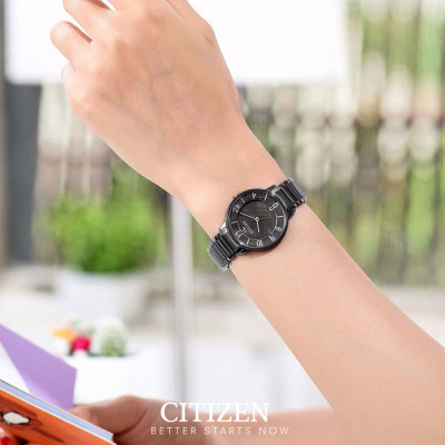Đồng Hồ Nữ Citizen Dây Thép Không Gỉ EM0528-82H - Mặt Xám (Sapphire)