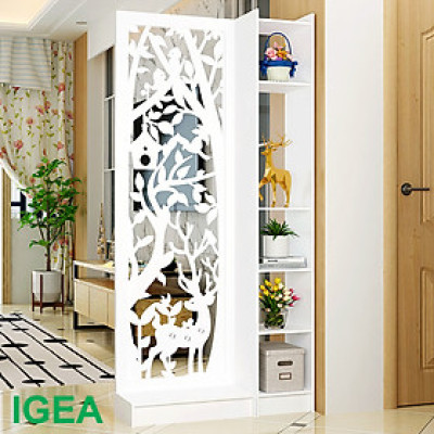 Vách Bình phong Tuần Lộc liền 01 kệ 