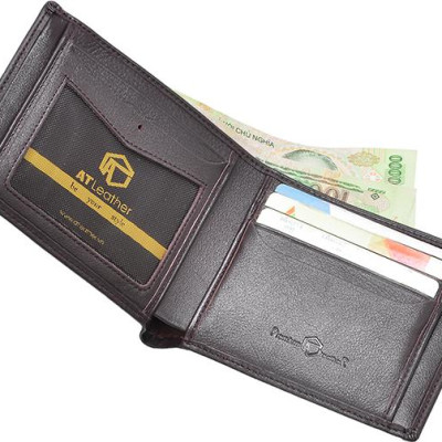 Ví da bò nam cao cấp AT Leather 053 - Nâu