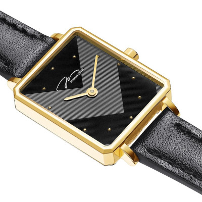 Đồng hồ đeo tay Nữ hiệu JONAS & VERUS X02059-Q3.GGHLB, Máy Pin (Quartz), Kính sapphire chống trầy xước, Dây Da Italy