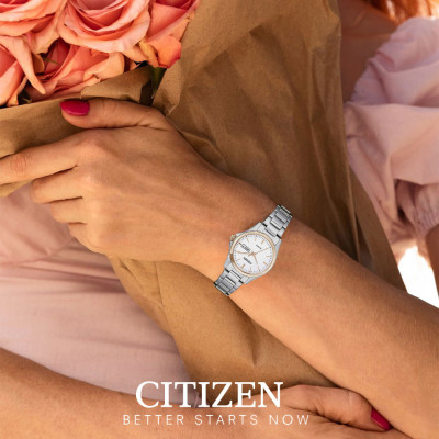 Đồng Hồ Nữ Citizen Dây Thép Không Gỉ EQ0596-87A - Mặt Trắng