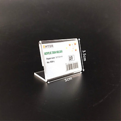 Kệ mica 1 mặt Enter F06-L 50x35mm A9 ngang, Kệ menu chữ L, Khung thông tin sản phẩm, Khung bảng giá, Kệ trưng bày để bàn