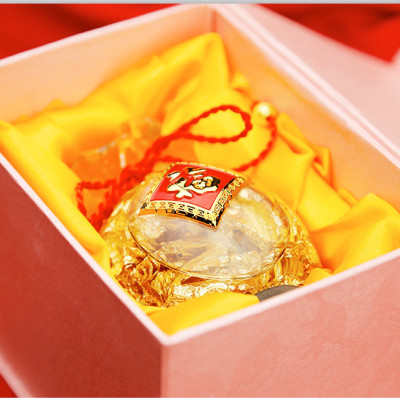 Túi vàng lá Thần Tài phong thủy sung túc tài lộc trang trí  - Hàng chính hãng