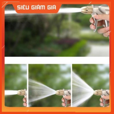 Bộ dây vòi xịt nước rửa xe, tưới cây . tăng áp 3 lần, loại 7m, 10m 206701-1 đầu đồng,cút đồng+ tặng đai
