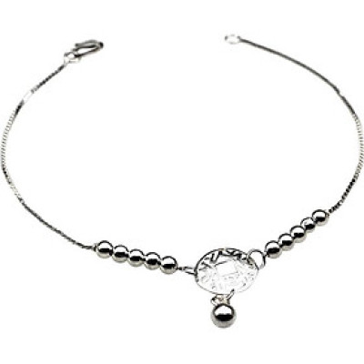 Lắc Chân Nữ Bạc Ý Bạc Hiểu Minh LC109 Đồng Xu May Mắn