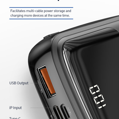 Pin sạc dự phòng BASEUS Qpow Digital Display 3A 10.000MAH kèm cable iPhone - Hàng chính hãng