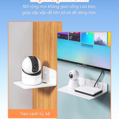 Kệ treo kim loại Dola Home để máy chiếu, camera, bộ phát WiFi, loa, bàn phím không cần khoan đục có lỗ đi dây điện.